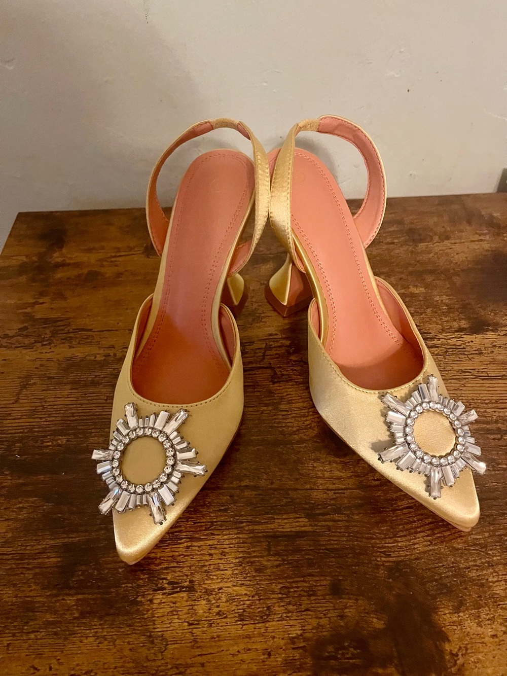 Beautiful yellow/golden heels women’s size 8. New condition!